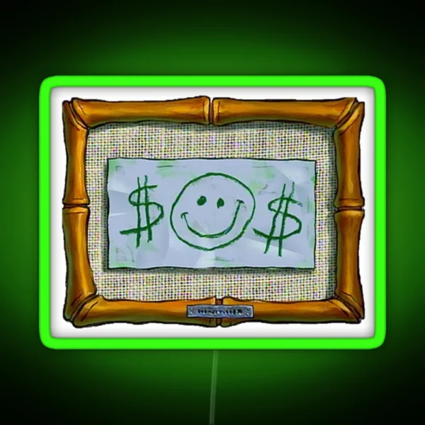 Mr Krab S First Dollar RGB Neon Sign