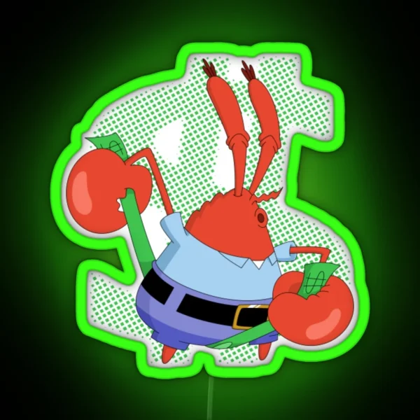 Mr Krabs Ledmr Krabs Love Money RGB Neon Sign