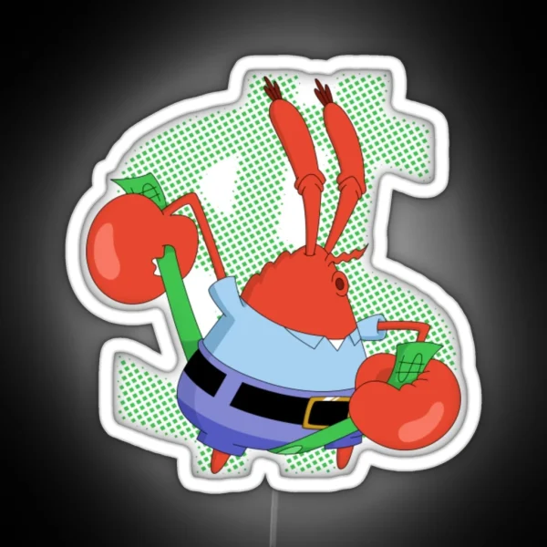 Mr Krabs Ledmr Krabs Love Money RGB Neon Sign
