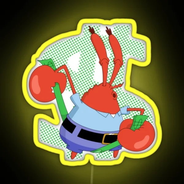 Mr Krabs Ledmr Krabs Love Money RGB Neon Sign