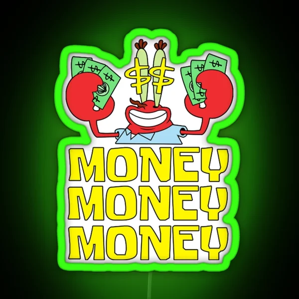 Mr Krabs Love Money RGB Neon Sign