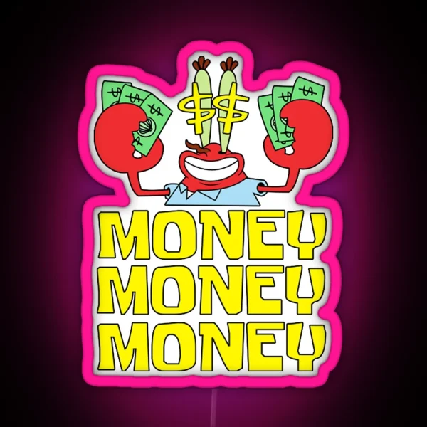 Mr Krabs Love Money RGB Neon Sign