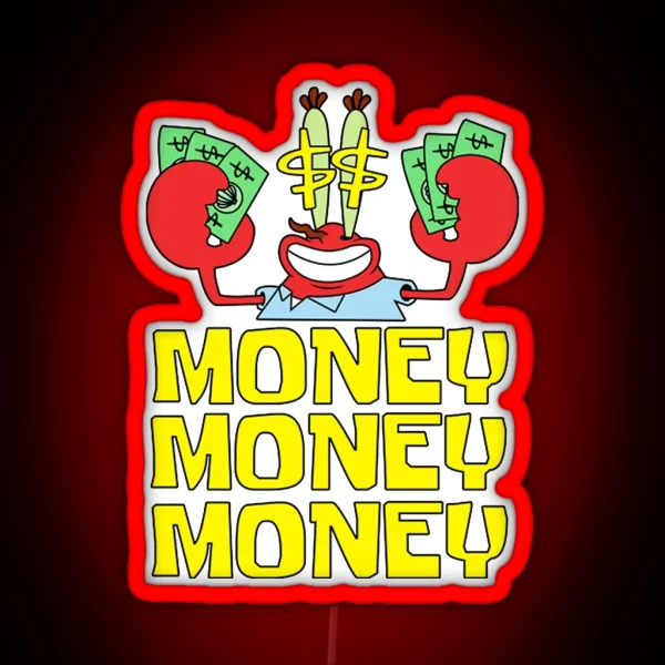 Mr Krabs Love Money RGB Neon Sign