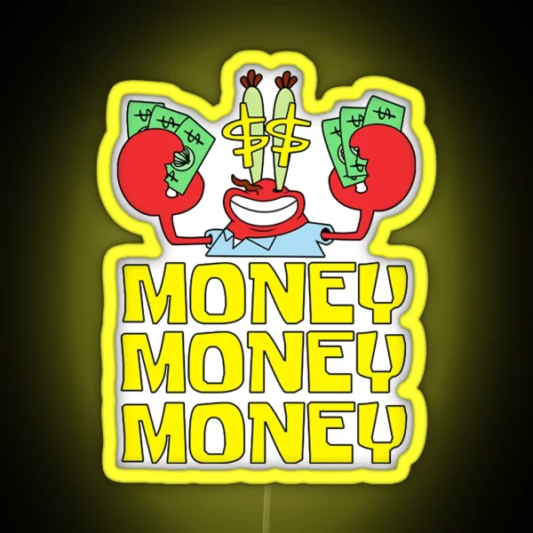 Mr Krabs Love Money RGB Neon Sign