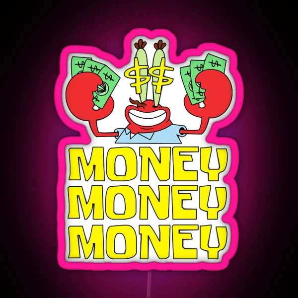 Mr Krabs Love Money RGB Neon Sign