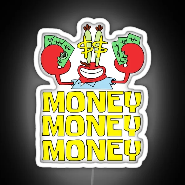 Mr Krabs Love Money RGB Neon Sign