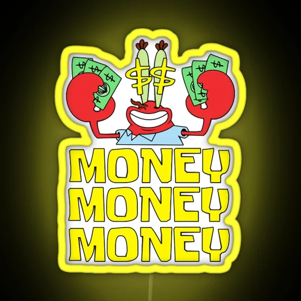 Mr Krabs Love Money RGB Neon Sign