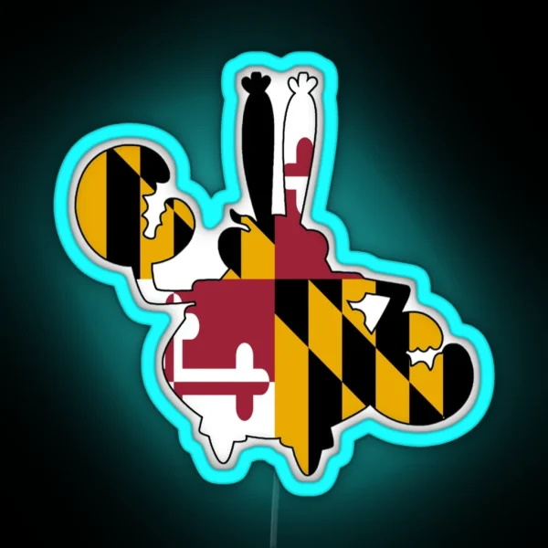 Mr Krabs Maryland Flag Crab RGB Neon Sign
