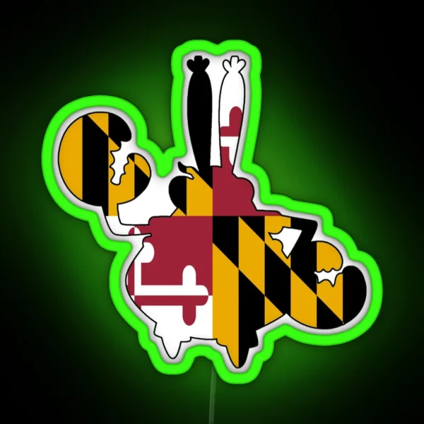 Mr Krabs Maryland Flag Crab RGB Neon Sign