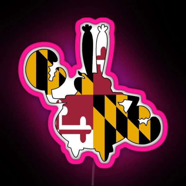 Mr Krabs Maryland Flag Crab RGB Neon Sign