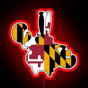 Mr Krabs Maryland Flag Crab RGB Neon Sign