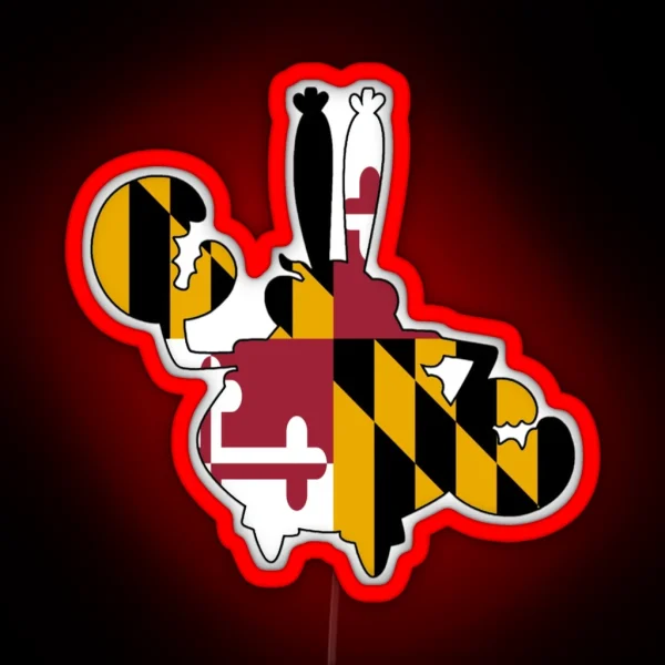 Mr Krabs Maryland Flag Crab RGB Neon Sign