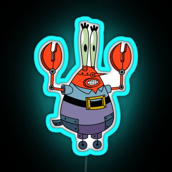 Mr Krabs Robot Led RGB Neon Sign