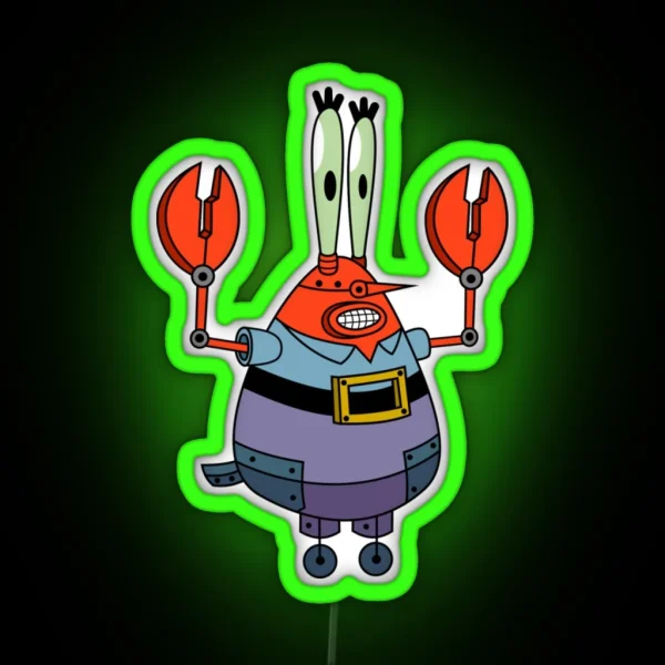 Mr Krabs Robot Led RGB Neon Sign