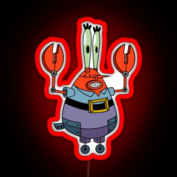 Mr Krabs Robot Led RGB Neon Sign