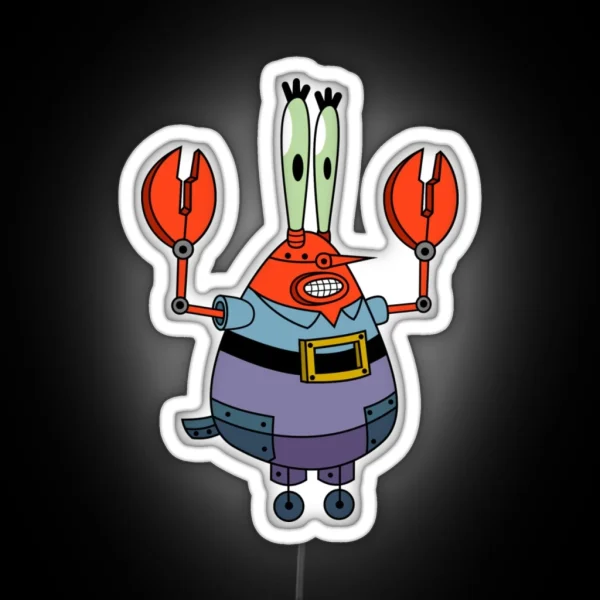 Mr Krabs Robot Led RGB Neon Sign