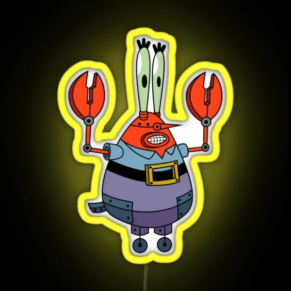 Mr Krabs Robot Led RGB Neon Sign