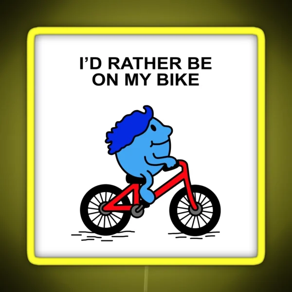 Mr Men Id Rather Be On My Bike Cyclist RGB Neon Sign