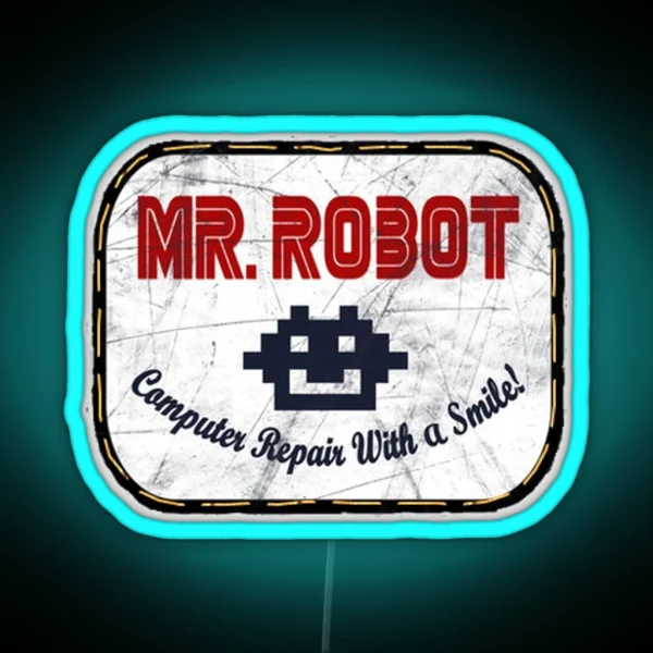 Mr Robot Computer Repair With A Smile RGB Neon Sign