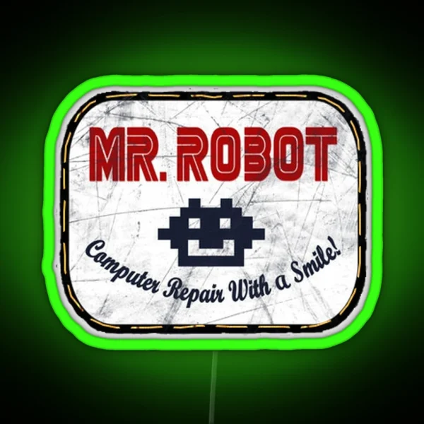 Mr Robot Computer Repair With A Smile RGB Neon Sign