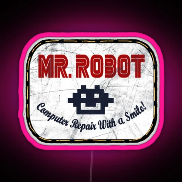 Mr Robot Computer Repair With A Smile RGB Neon Sign