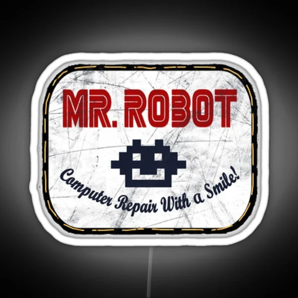 Mr Robot Computer Repair With A Smile RGB Neon Sign