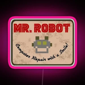 Mr Robot Logo Design RGB Neon Sign