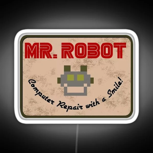 Mr Robot Logo Design RGB Neon Sign