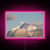 'Mt Cheam in Fraser Valley, Chilliwack, British Columbia - RGB neon sign with pink glow.'