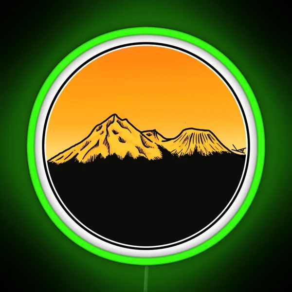 Mt Shasta CA At Sunset RGB Neon Sign