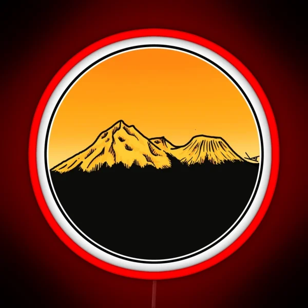 Mt Shasta CA At Sunset RGB Neon Sign