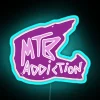 mtb addiction neon helmet pink rgb lighting