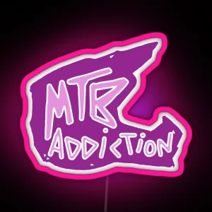 MTB Addiction Helmet Pink RGB Neon Sign