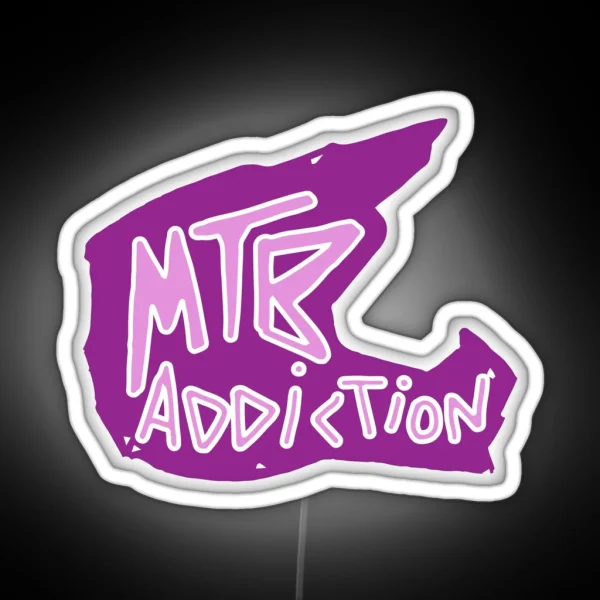 MTB Addiction Helmet Pink RGB Neon Sign