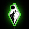 vibrant rgb neon mountain bike sign with green glow