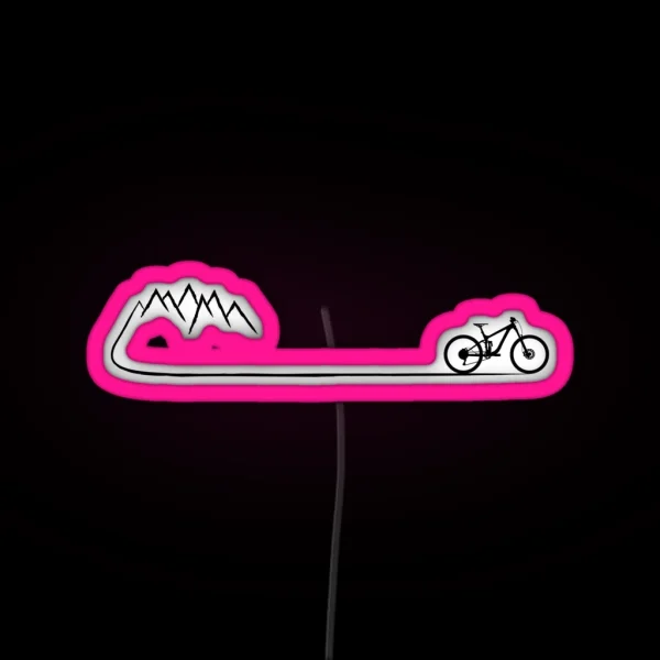 Mtb Mountain Bike Cycling Bicycle Mountain Biker RGB Neon Sign