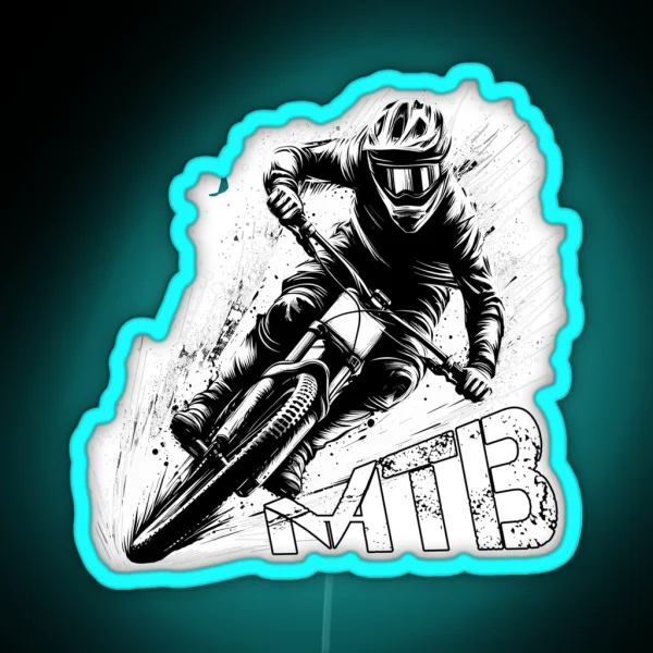MTB Mountain Biking Mountain Bike Gift RGB Neon Sign