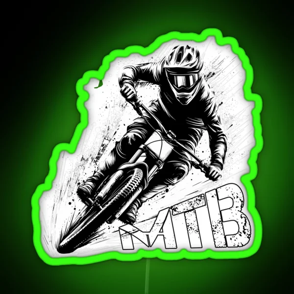 MTB Mountain Biking Mountain Bike Gift RGB Neon Sign