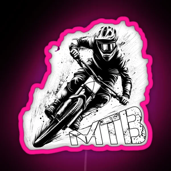 MTB Mountain Biking Mountain Bike Gift RGB Neon Sign