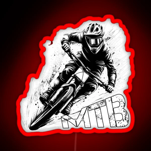 MTB Mountain Biking Mountain Bike Gift RGB Neon Sign