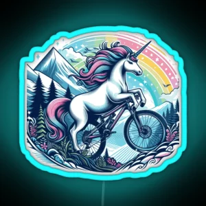 MTB Unicorn Mountain Biking MTB Lovers Explore And Adventure RGB Neon Sign