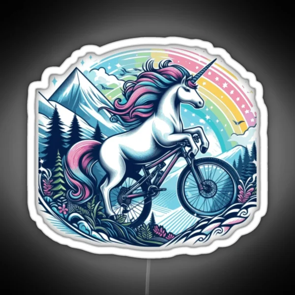 MTB Unicorn Mountain Biking MTB Lovers RGB Neon Sign