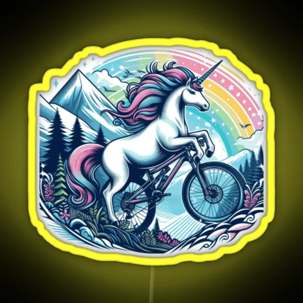 MTB Unicorn Mountain Biking MTB Lovers RGB Neon Sign