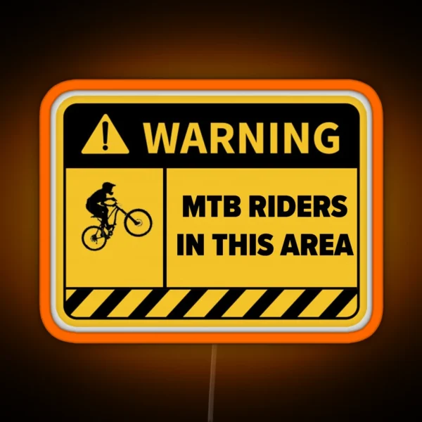MTB WARNING Sing RGB Neon Sign