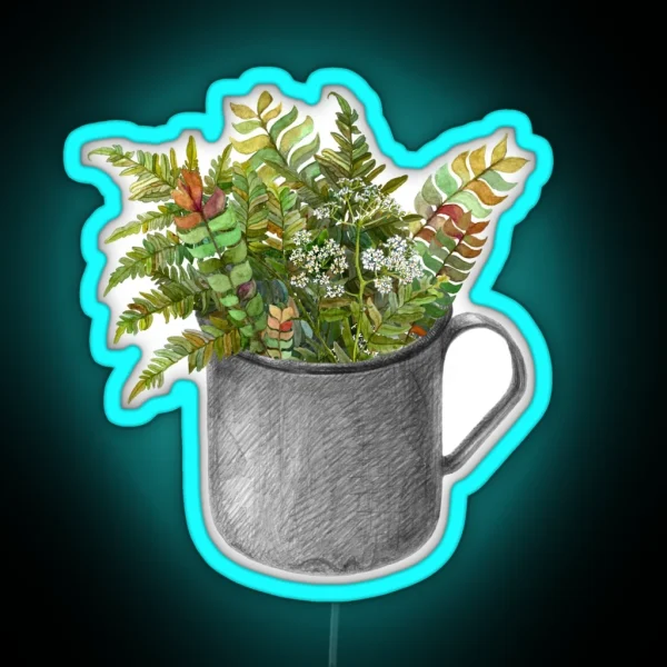 Mug With Autumn Fern RGB Neon Sign