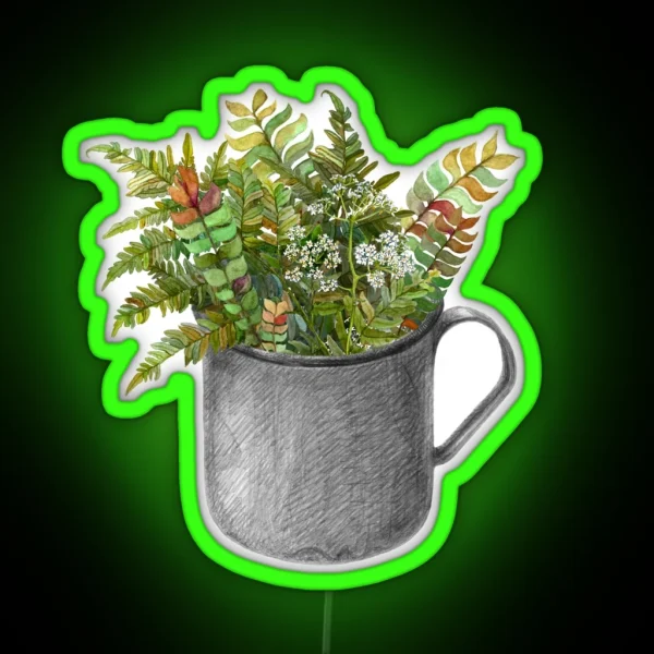 Mug With Autumn Fern RGB Neon Sign