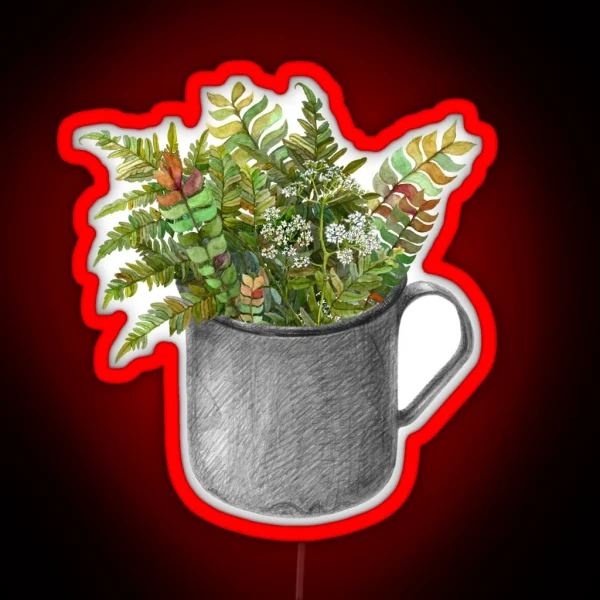 Mug With Autumn Fern RGB Neon Sign