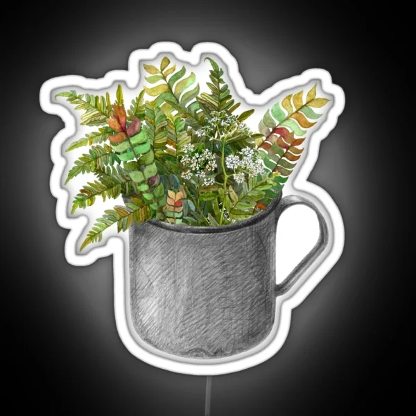 Mug With Autumn Fern RGB Neon Sign