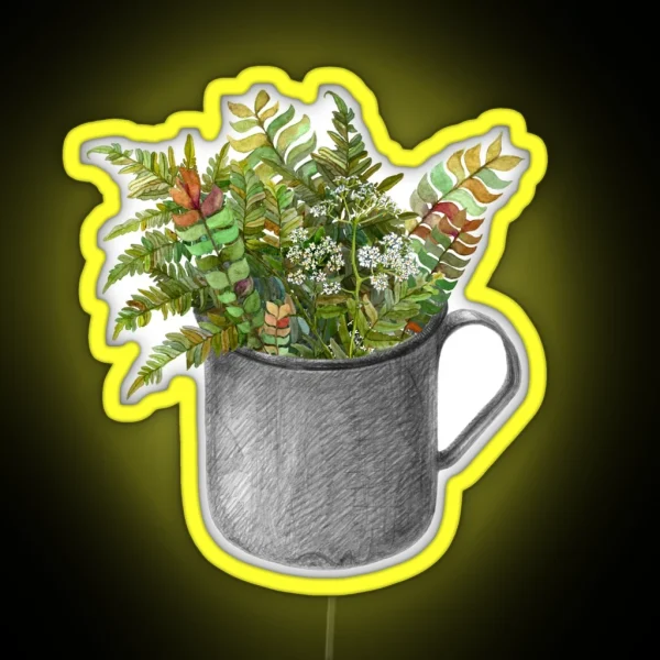 Mug With Autumn Fern RGB Neon Sign