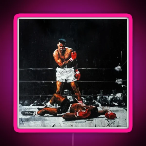 Muhammad Ali Knocks Out Sonny Liston RGB Neon Sign